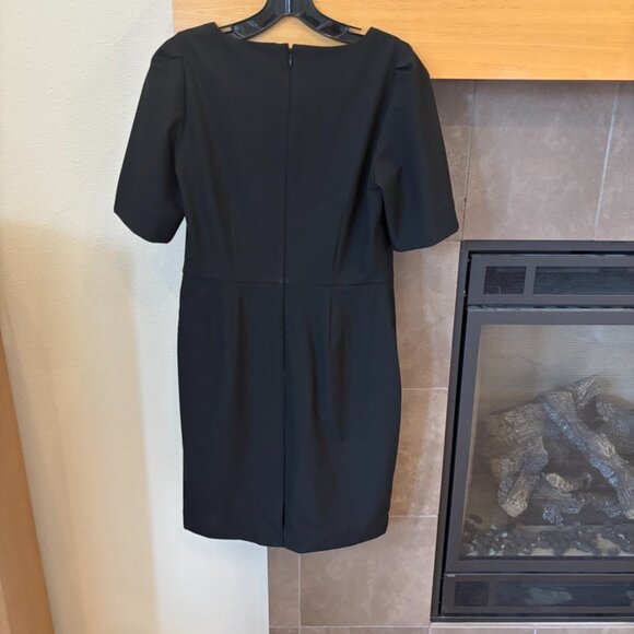 ANN TAYLOR The Petite Elbow Sleeve Square Neck Dress Seasonless Stretch Sz 6P - Picture 4 of 12